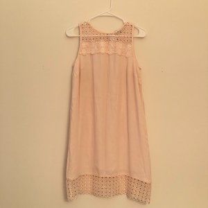 NWT - LOFT Pink Sleeveless Dress Lace Trim
